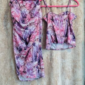 PLT - Pink and Purple Floral Two-Piece Set, sz14 (US), NWT